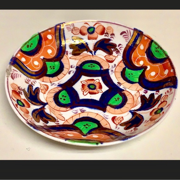 1800s Gaudy Welsh Hexagon Pattern 113 Pink Lustre Plate - Picture 3 of 10